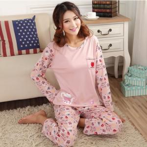 ชุดนอนแขนยาว ลายน่ารักหวานๆ ผ้าฝ้าย ใส่สบาย (M L XL)