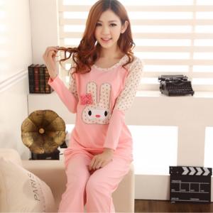 ชุดนอนแขนยาว กระต่ายน่ารักหวานๆ ใส่สบาย (M,L,XL)