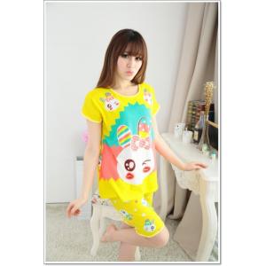 ชุดนอนแขนสั้น กระต่ายน่ารัก ผ้านิ่มๆ