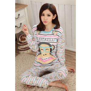 ชุดนอนแขนยาว ลายพอลแฟรงค์ เนื้อนิ่มๆ