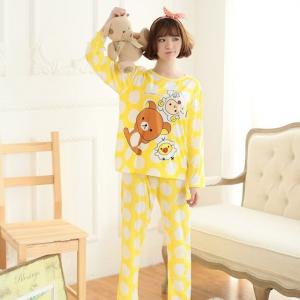 ชุดนอนลายการ์ตูน ริลัคคุมะ(Rilakkuma) แขนยาวขายาว ลายลิขสิทธิ์ ฟรีไซส์