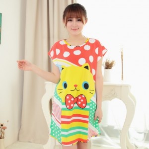 ชุดนอนกระโปรง แมวเหมียว ผ้านิ่มๆ ไซส์ใหญ่ XL