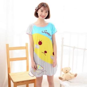 ชุดนอนกระโปรงน่ารัก ลายน้องเหมียวกับปลา พร้อมส่ง