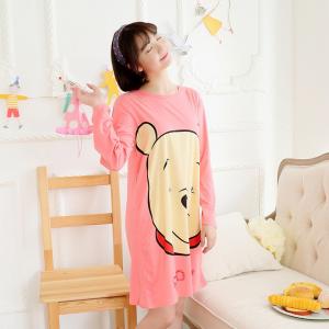 ชุดนอนกระโปรงแขนยาว ลายหมีพลู น่ารักๆ 