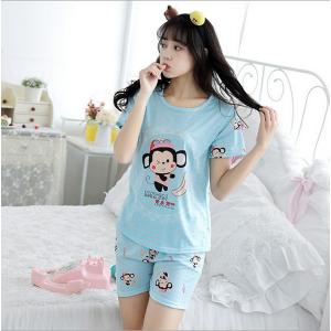 ชุดนอนแขนสั้น ผ้ายืดใส่สบาย ลายเจ้าลิงน้อย พร้อมส่ง