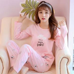 ชุดนอนเกาหลี แขนยาวขายาว ผ้าคอตตอนนุ่มๆ น้องแมว Happy Easter หวานๆน่ารักที่สุด