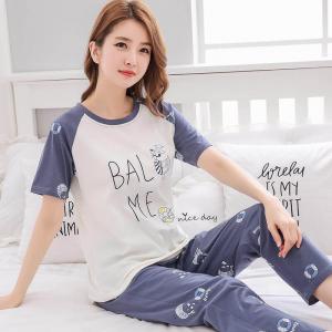 ชุดนอนแขนสั้น ลายเจ้าเป็ด BAL ME น่ารักใส่สบาย ผ้านุ่มไม่ร้อน 