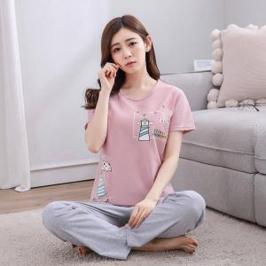 ชุดนอนแขนสั้น กางเกงขายาว น้องกะต่ายกับประภาคาร ผ้านุ่ม น่ารักเก๋ ๆ