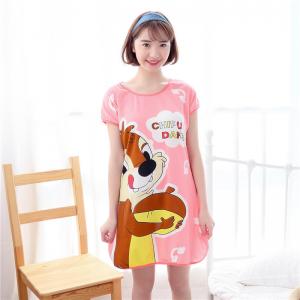 ชุดนอนน่ากระโปรงเดรช ลายเจ้าชิปมั้ง(Chipmunk) ฟรีไซส์ สำหรับหน้าร้อนนอนสบาย